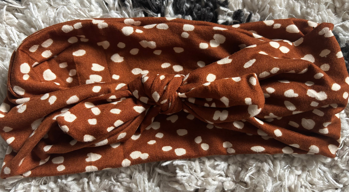 Rust Polka Dot Faux Bow