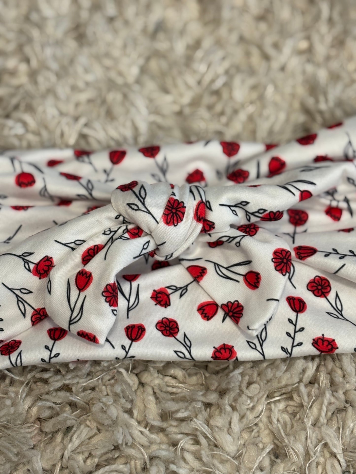 Petite Roses Faux Bow