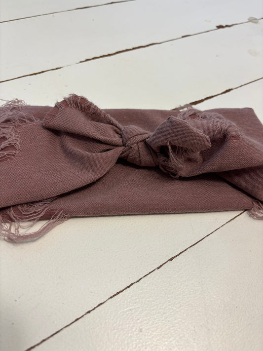 Mauve Ripped Faux Bow