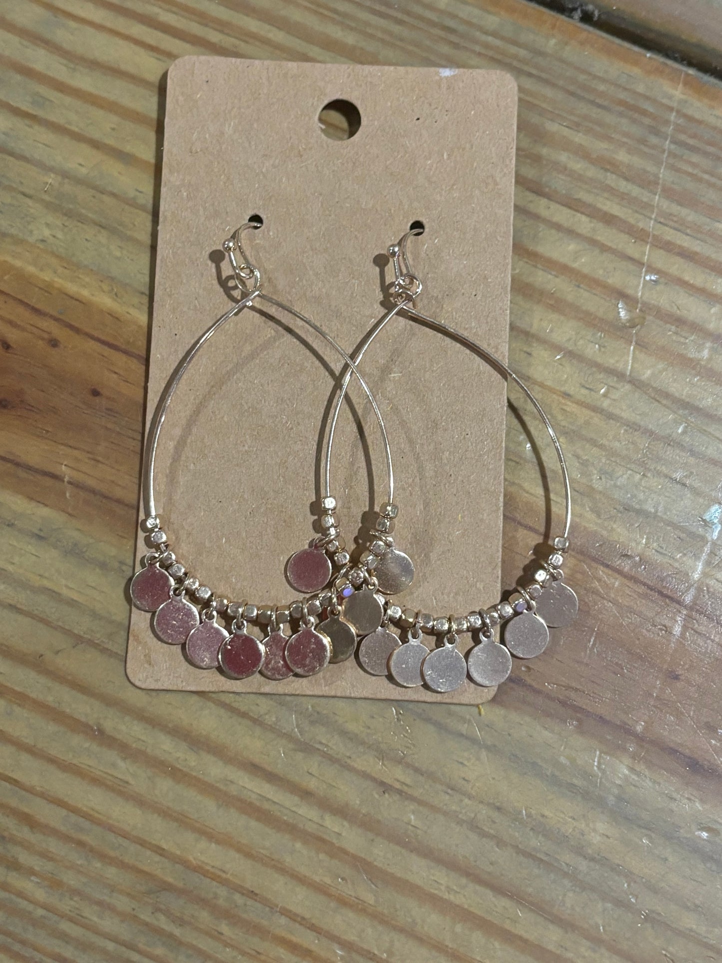 Rose Gold Dangle Hoops