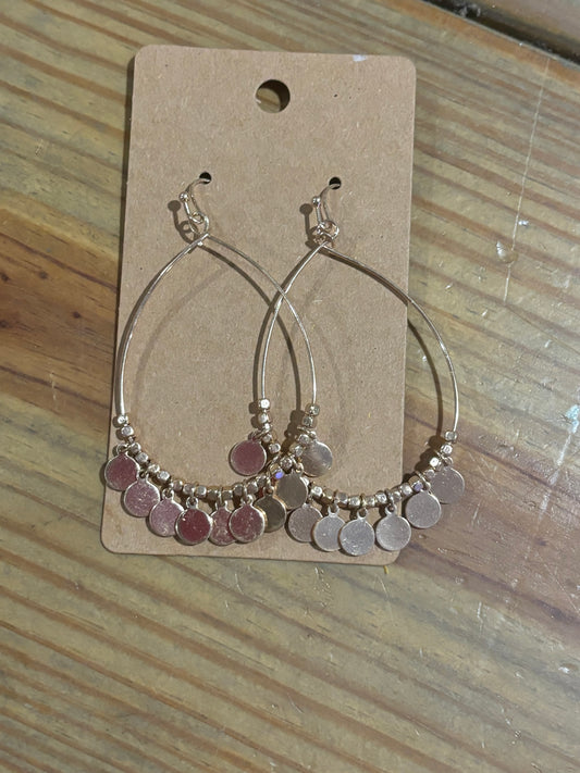 Rose Gold Dangle Hoops