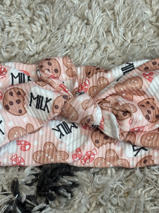 Xmas Milk & Cookie Faux Bow