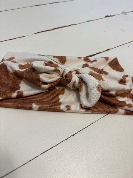 Brown Cow Faux Bow