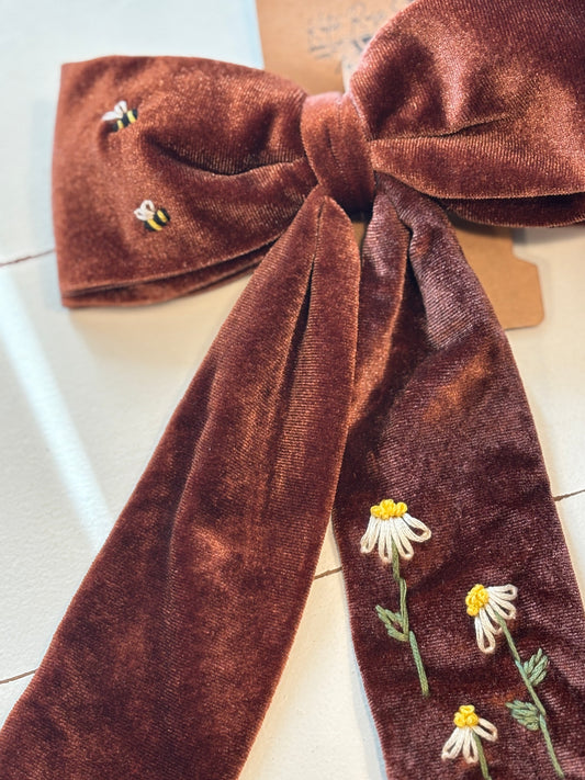 Daisy Suede Bow