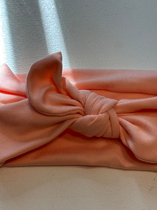 Petite Peach Faux Bow