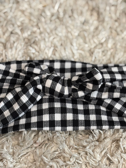 Black & White Checkered Faux Bow