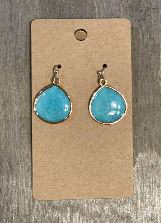 Tear Drop Teal Earrings