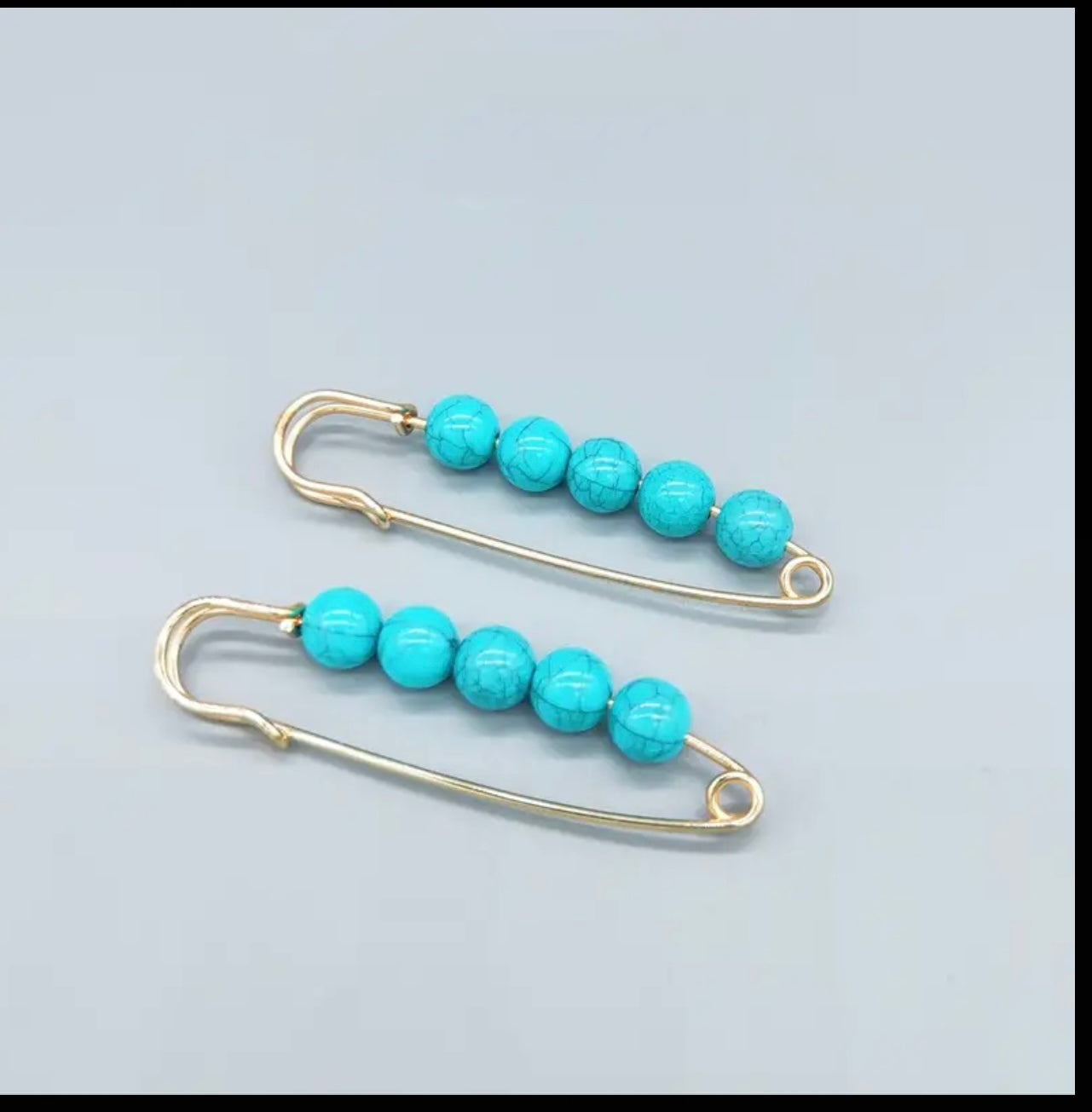 Teal Bead Pin