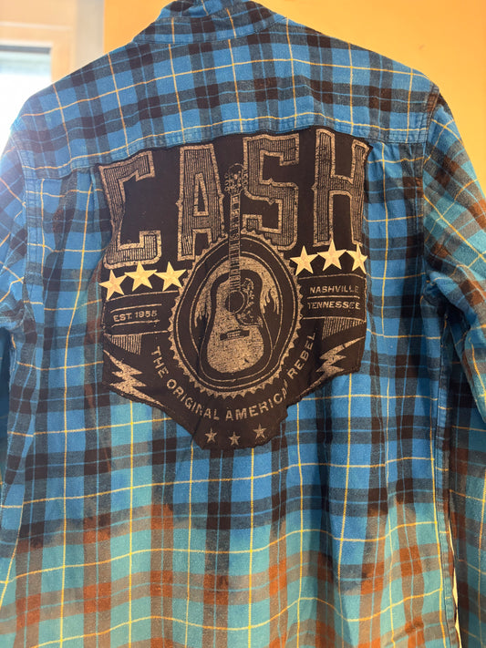 Blue Johnny Cash Flannel