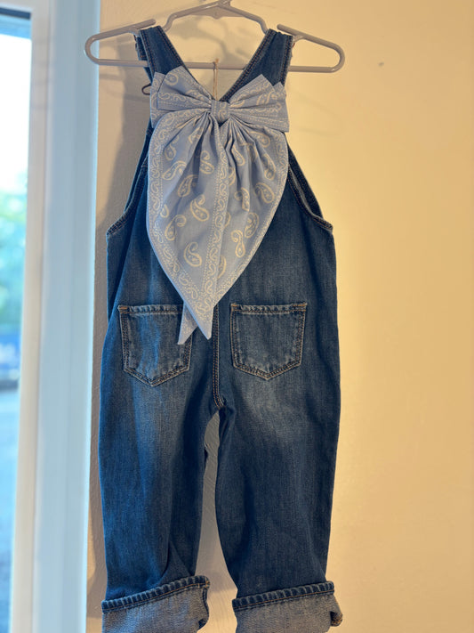 Bow Denim Overalls
