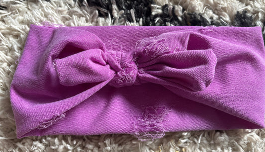 Purple Ripped Faux Bow