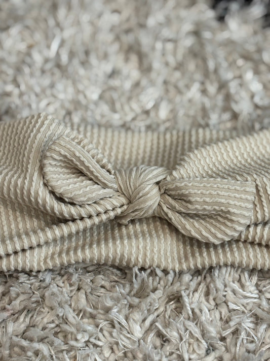 Cream Ribbed Faux Bow