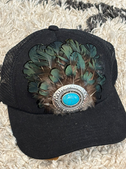 Feather Trucker Hat