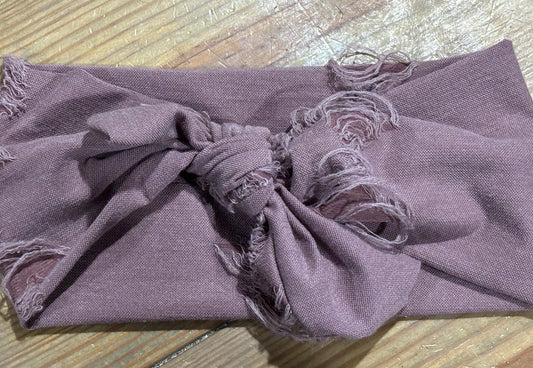 Mauve Ripped Faux Bow