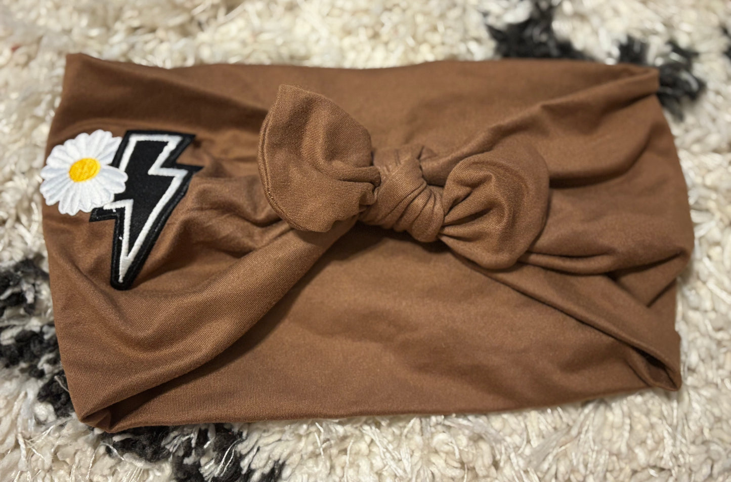 Tan Faux Bow W/Patches