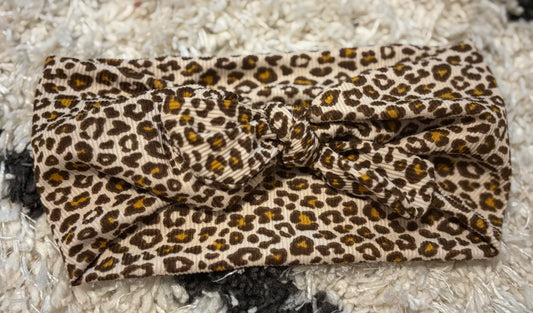 Golden Leopard Faux Bow