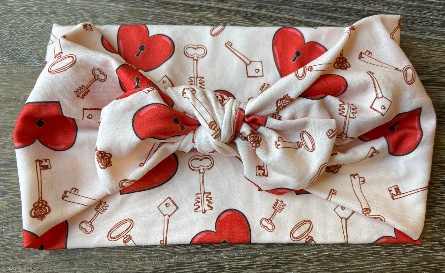 Heart & Key Faux Bow